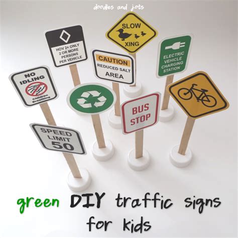 Green Diy Traffic Signs For Kids Doodles And Jots Kids Doodles