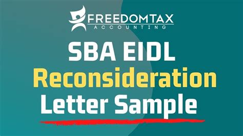 How To Write Sba Eidl Loan Reconsideration Letter Sample Template