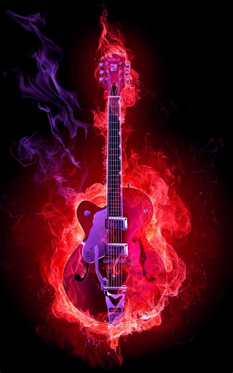 Flaming Guitar Wallpapers Wallpaper Cave