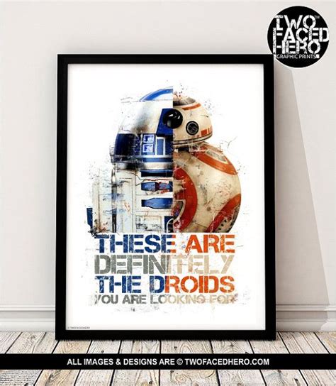 R2 D2 And Bb8 Art Print Jedi Quote Droids Sci Fi Art New Etsy Bb8 Art Sci Fi Art Star Wars
