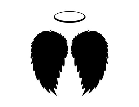 Black Angel Wings And Halo Vector Png And S Included Angel Wings