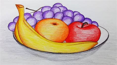 Easy drawing ideas for cool things to draw when you are bored. How to draw a plate of fruits.Step by step(easy draw ...