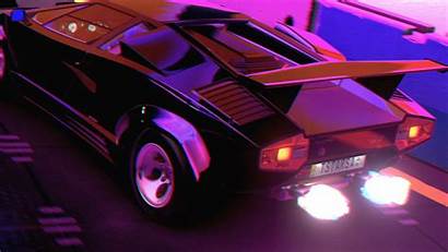 80s Retro Neon Countach 80 Background Wallpapers