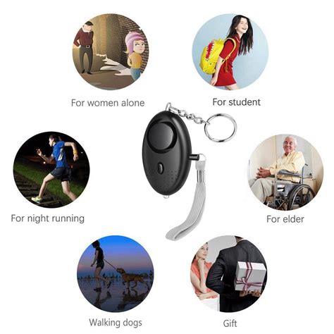 Hxdzfx Emergency Personal Alarm140db Selfdefense Electronic Device Security Alarm Keychain With