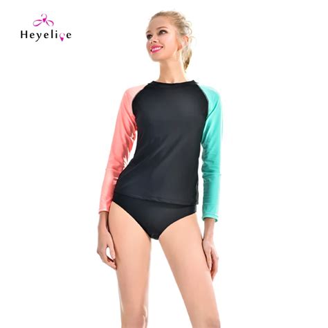 New Rushguard Women Diving Swimsuit Patchwork Sexy Swimwear For Surfing
