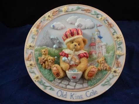 Cherished Teddies 1995 Plate 135437 Old King Cole Nursery Rhyme