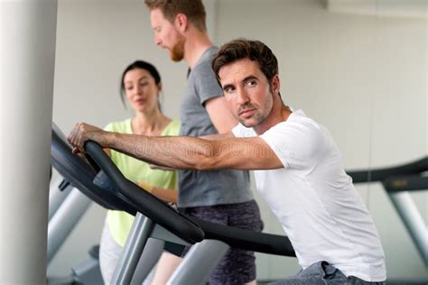 Fit People Working Out At The Gym Stock Photo Image Of Class Bicycle