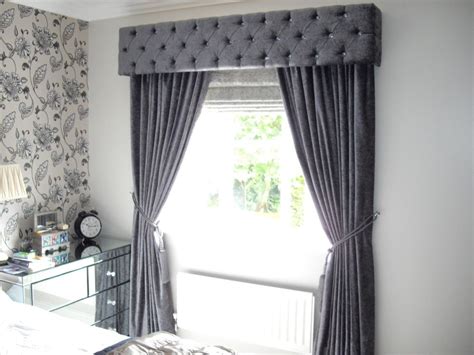 Made To Measure Dark Silver Grey Pinch Pleat Curtain With A Pelmet