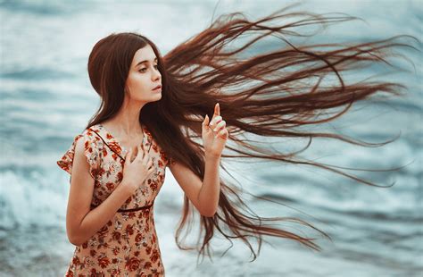 Fond Décran Femmes En Plein Air Femmes Maquette Cheveux Longs Rouge La Photographie