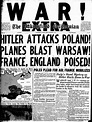 United States newspaper front page with news of Germany's invasion of ...