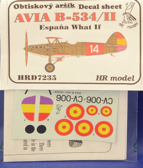 Modelimex Online Shop 172 Decals Avia B 534ii Spain What If