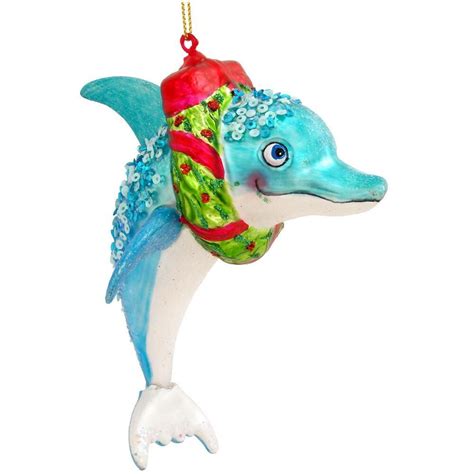 Dolphin With Wreath Glass Ornament 1299 With Images Glass
