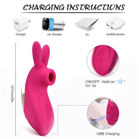 Rechargeable Rose Clitoral Suction Vibrator 10 Modes Sucking Women Clit Sex Toy Ebay