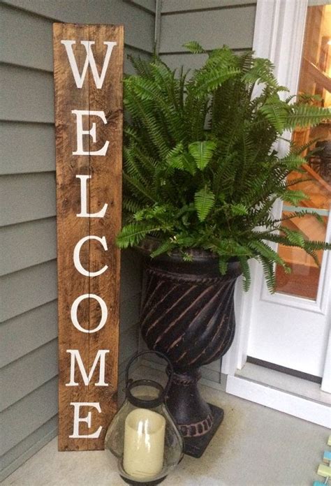 For The Home Welcome Sign On Reclaimed Wood Rustic Welcome Sign