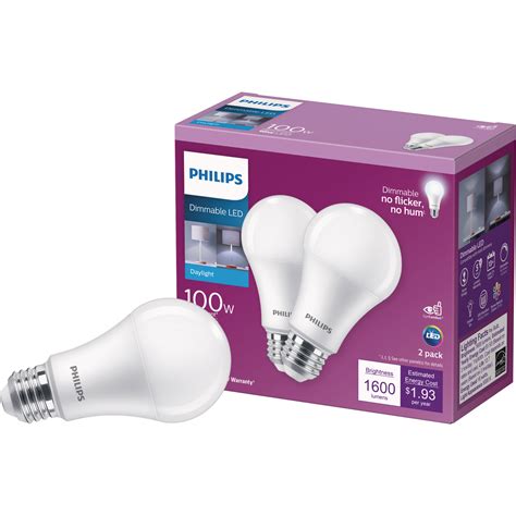 Philips 100w Equivalent Daylight A19 Medium Dimmable Led Light Bulb 2
