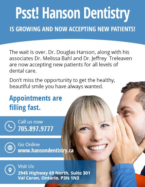 Accepting New Patients Hanson Dentistry