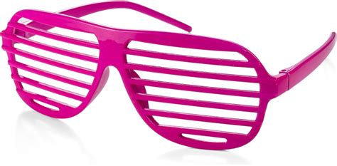 Neon Pink Shutter Shades Fun Novelty Plastic Party Sunglasses Uk Toys And Games