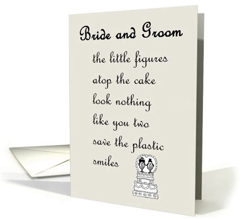 Bride And Groom A Funny Wedding And Marriage Congratulations Poem Card