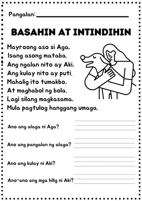 Tagalog Reading Comprehension 40 Pages Black And White Shopee