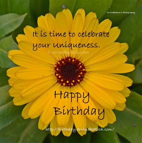 Beautiful Happy Birthday Card Based On Yellow Flower Real Pictures