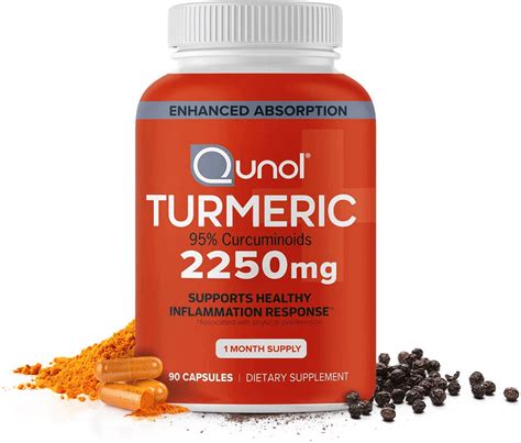 turmeric curcumin with black pepper qunol 2250mg turmeric extract with 95 curcuminoids extra