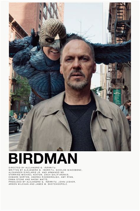 Alejandro G Iñárritu Film Posters Minimalist Michael Keaton Birdman