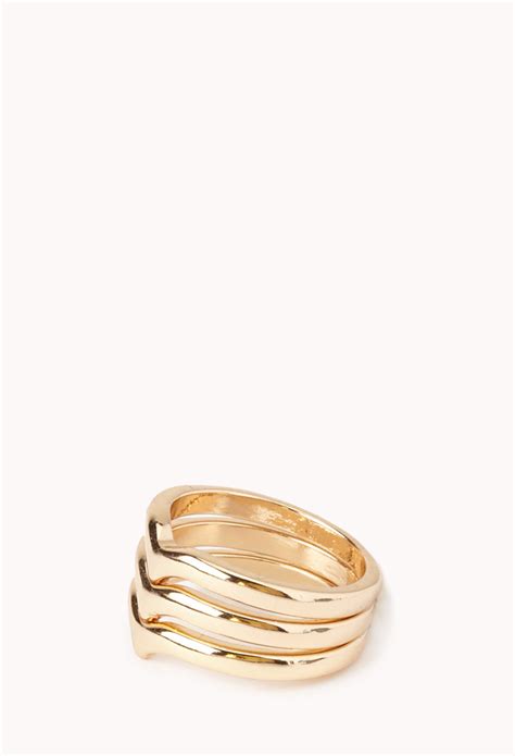 Forever 21 Pointed Stackable Ring Set In Gold Lyst