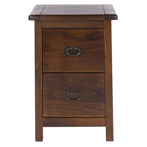 Pair Of Bedside Cabinets Tables Dark Wood Baltia Solid Wood Bedroom