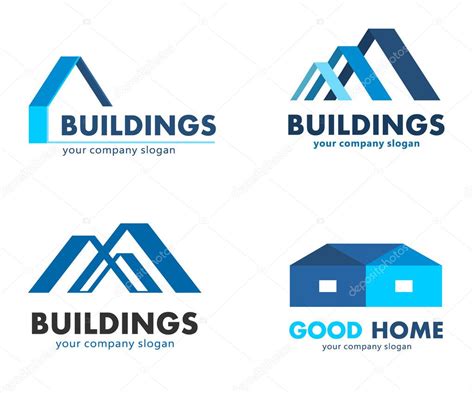 Vector Logos For Construction And Building Companies — Stock Vector