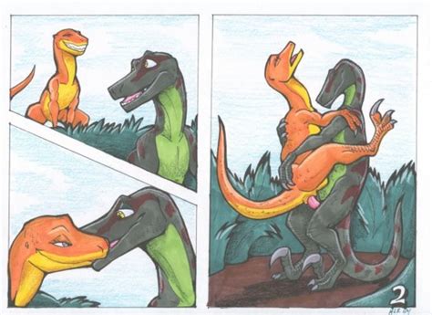 Rule 34 Blaquetygriss Comic Dinosaur Female Kissing Male Penis Raptor