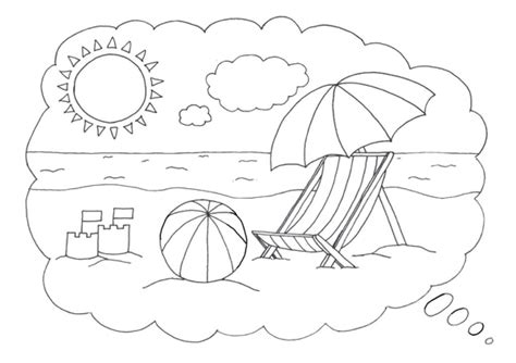Beach ball | worksheet | education.com. The Sea Side Coloring Page With Beach Ball For Kids ...