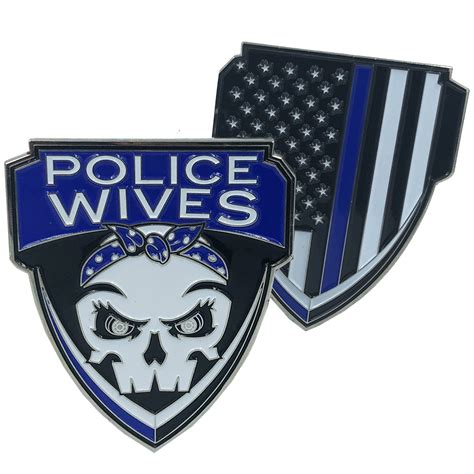 E-006 Police Wives Thin Blue Line Challenge Coin Supporter wife – www