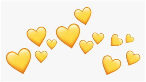 Transparent Heart Emoji Background Yellow Heart Crown Png Png