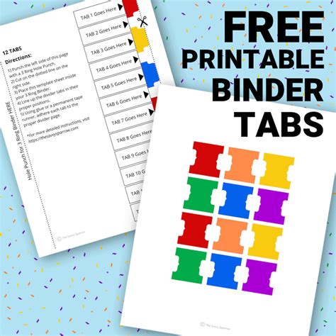Diy Binder Divider Tabs Grab The Free Printable Template Now 2023