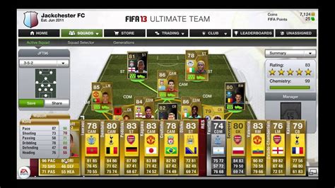 Fifa 13 Ultimate Team Squad Builder 250k Premier League Squad