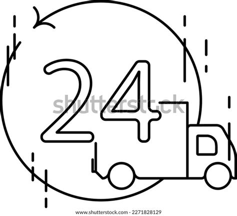 24 Hour Delivery Delivery Service Icons Stock Vector Royalty Free