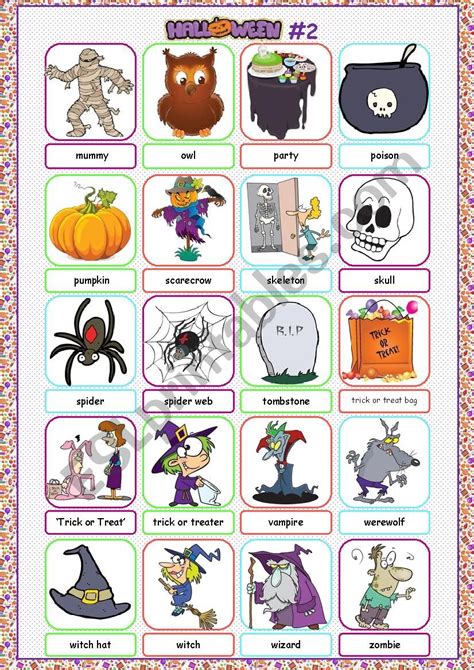 Halloween Picture Dictionary2 Esl Worksheet By Kissnetothedit