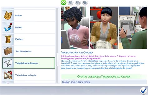 Los Sims 4 Profesiones Trabajador Autónomo Artista Digital Simsguru