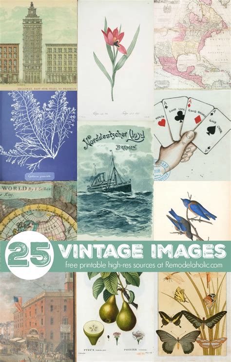 All without asking for permission or setting a link to the source. Remodelaholic | 25+ Free Printable Vintage Images
