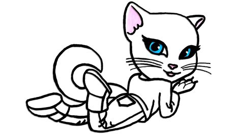Find more coloring pages online for kids and adults of talking tom cat angela coloring pages to print. Cómo dibujar Talking Tom Angela - Dibujo para colorear de ...