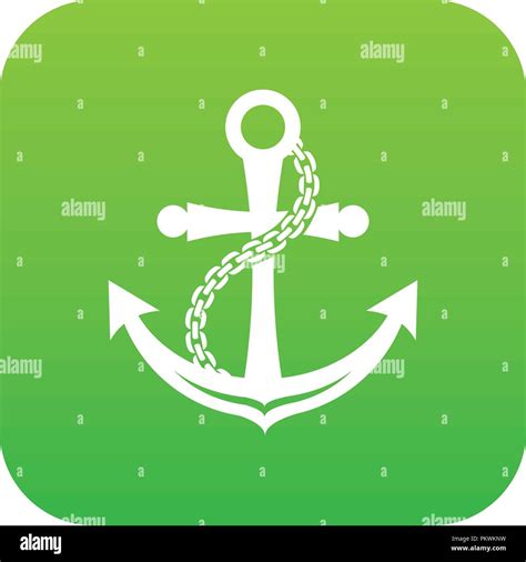 Anchor Icon Green Vector Stock Vector Image And Art Alamy