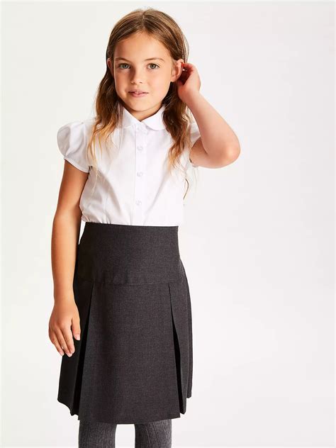 John Lewis Girls Easy Care Cap Sleeve School Blouse Pack Of 2 White At John Lewis And Partners