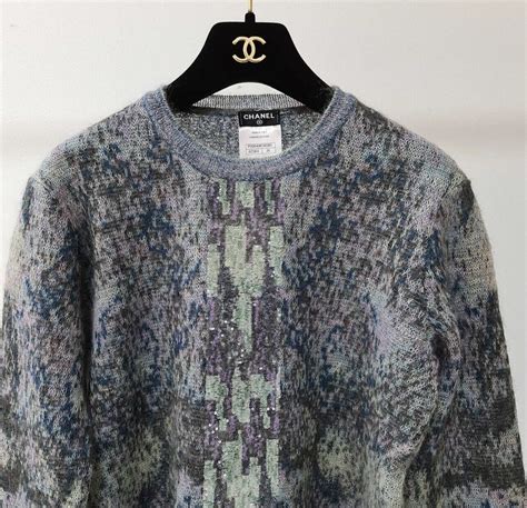 Chanel Mohair Embellished Multicolour Sweater Sz36 Gem