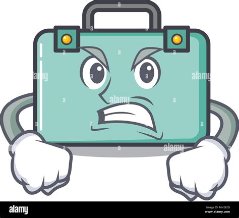 angry suitcase mascot cartoon style stock vector image and art alamy