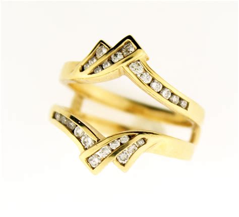 14k Yellow Gold Diamond Ring Guard Golden Creations
