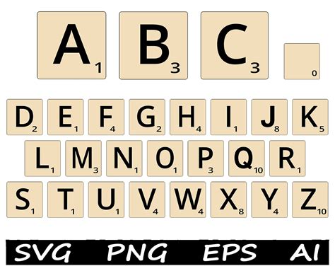 Scrabble Tiles Svg Cricut Silhouette Cutting File Vector Etsy