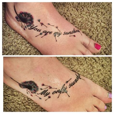 You Are My Sunshine Sunflower Foot Tattoo Tattoo Design