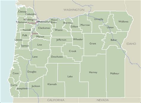 County Zip Code Maps Of Oregon