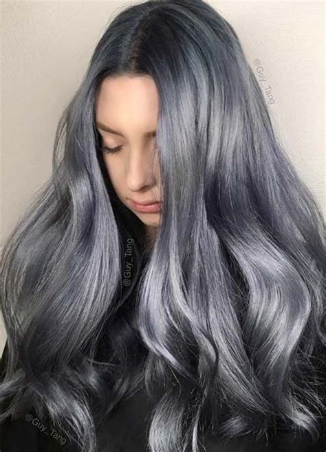 Grey blue hair is extremely fashionable right now. 50 Magically Blue Denim Hair Colors You Will Love | Denim ...