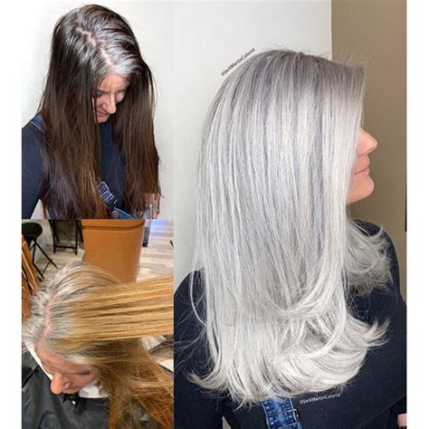 These are the common issues you can expect when having silver hair color for those of us with naturally darker hair it may not occur to us that you can end up staining your hair. From Box Dye Brunette To All-Over Silver behindthechair.com